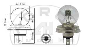 Żarówka 12V 45/40W R2 P45t