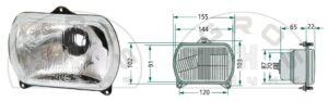 Reflektor lw/pr Fiat, Ford, Same, Renault, Kubota