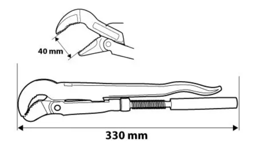 Klucz do rur typ S 330mm. 1" Neo - obrazek 2