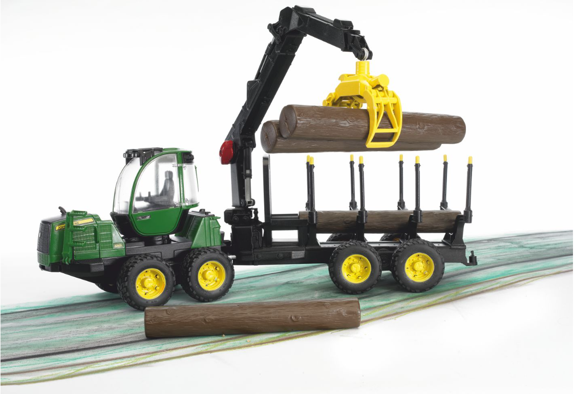Zabawka John Deere z przyczepą samozaład. 4 balami - obrazek 2