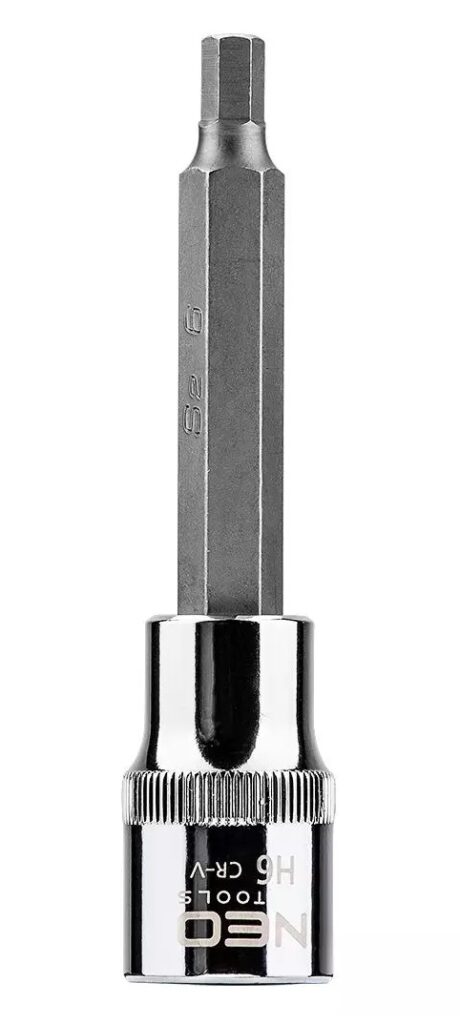 Nasadka 1/2" z koń. szcześciok. H6 100mm. Neo