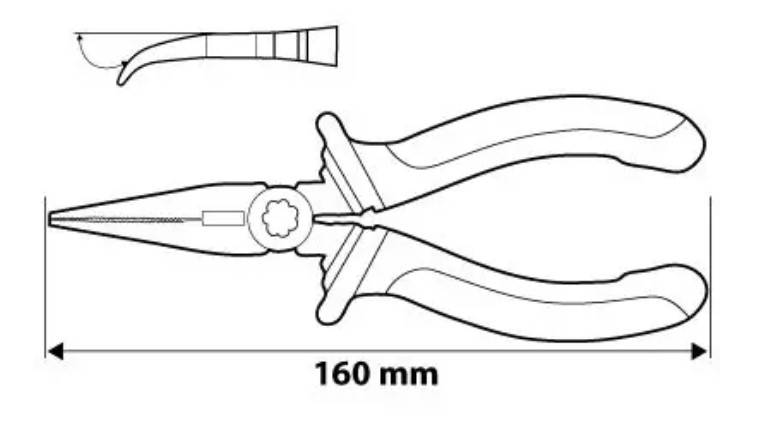 Szczypce wygięte wydłużone 160mm. Neo - obrazek 3