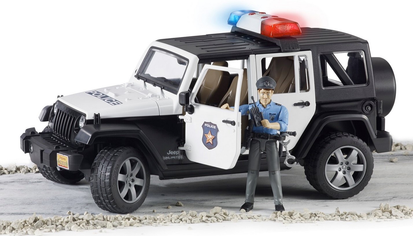 Zabawka Jeep Wrangler policja + figurka XXX
