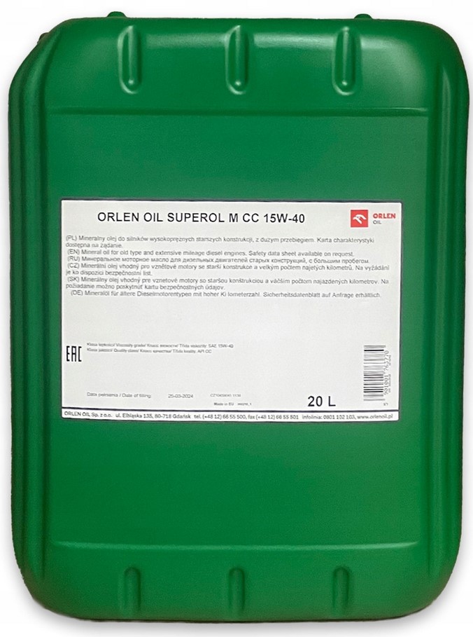 Olej Superol M  Milvus 15W/40 20l.