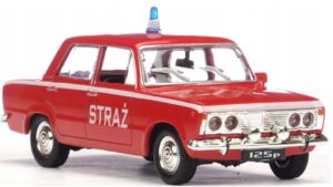 Zabawka samochód Fiat 125p STRAŻ /PRL/