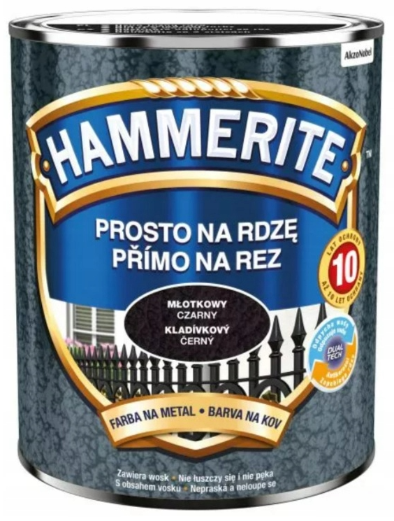 Hammerite 0,25l. czarny młotkowy - obrazek 2