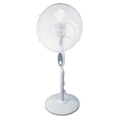 Wentylator stojący 16" biały + pilot Descon