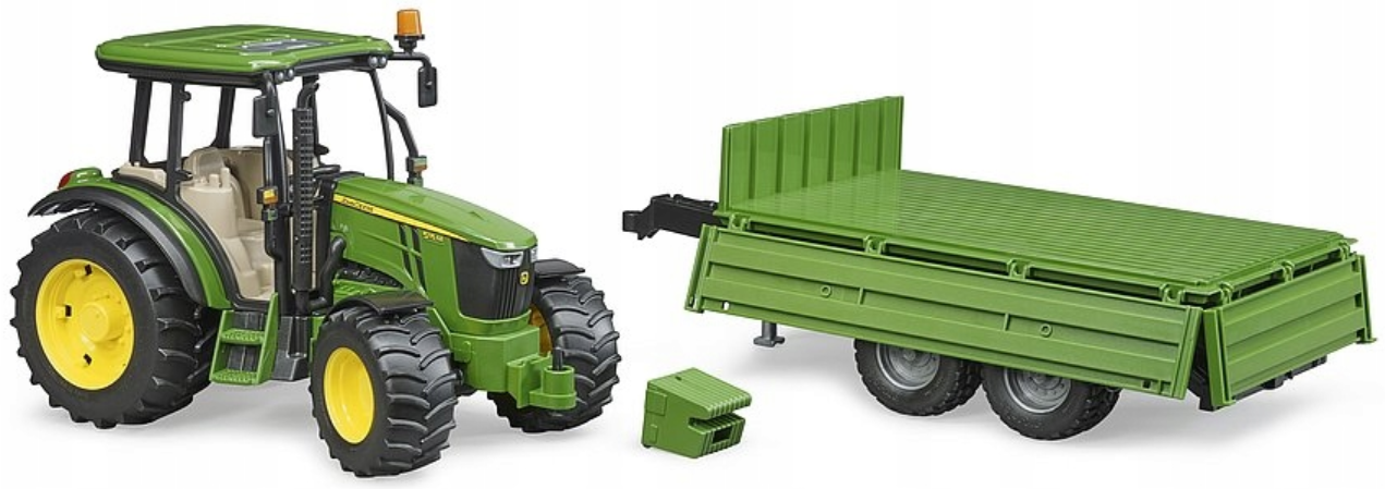 Zabawka traktor John Deere 5115M z przyczepą - obrazek 3