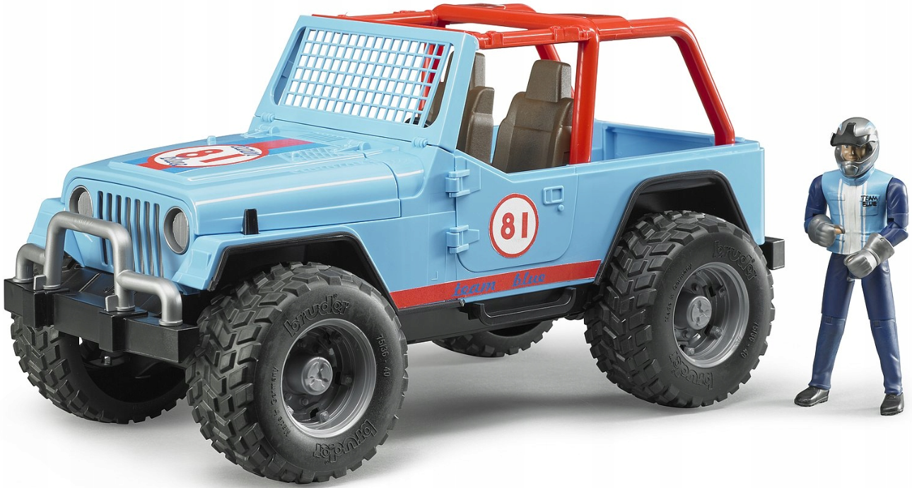 Zabawka Jeep Cross-country niebieski + figurka
