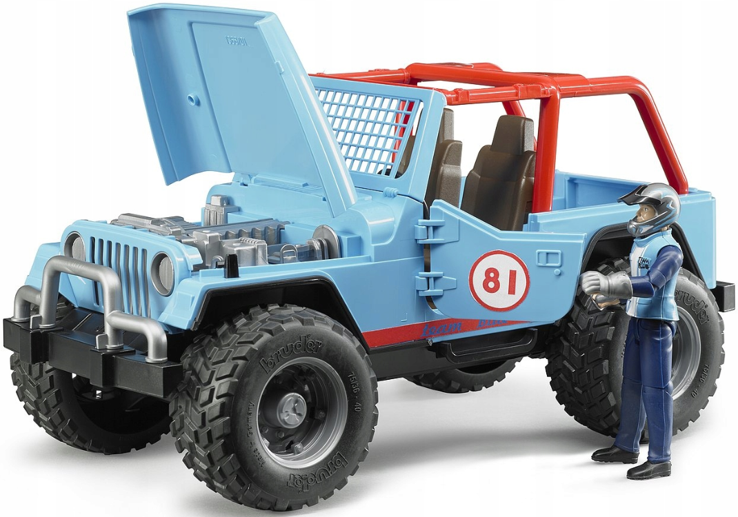 Zabawka Jeep Cross-country niebieski + figurka - obrazek 2