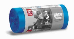 Worki na odpady 60l. z uszami niebieskie
