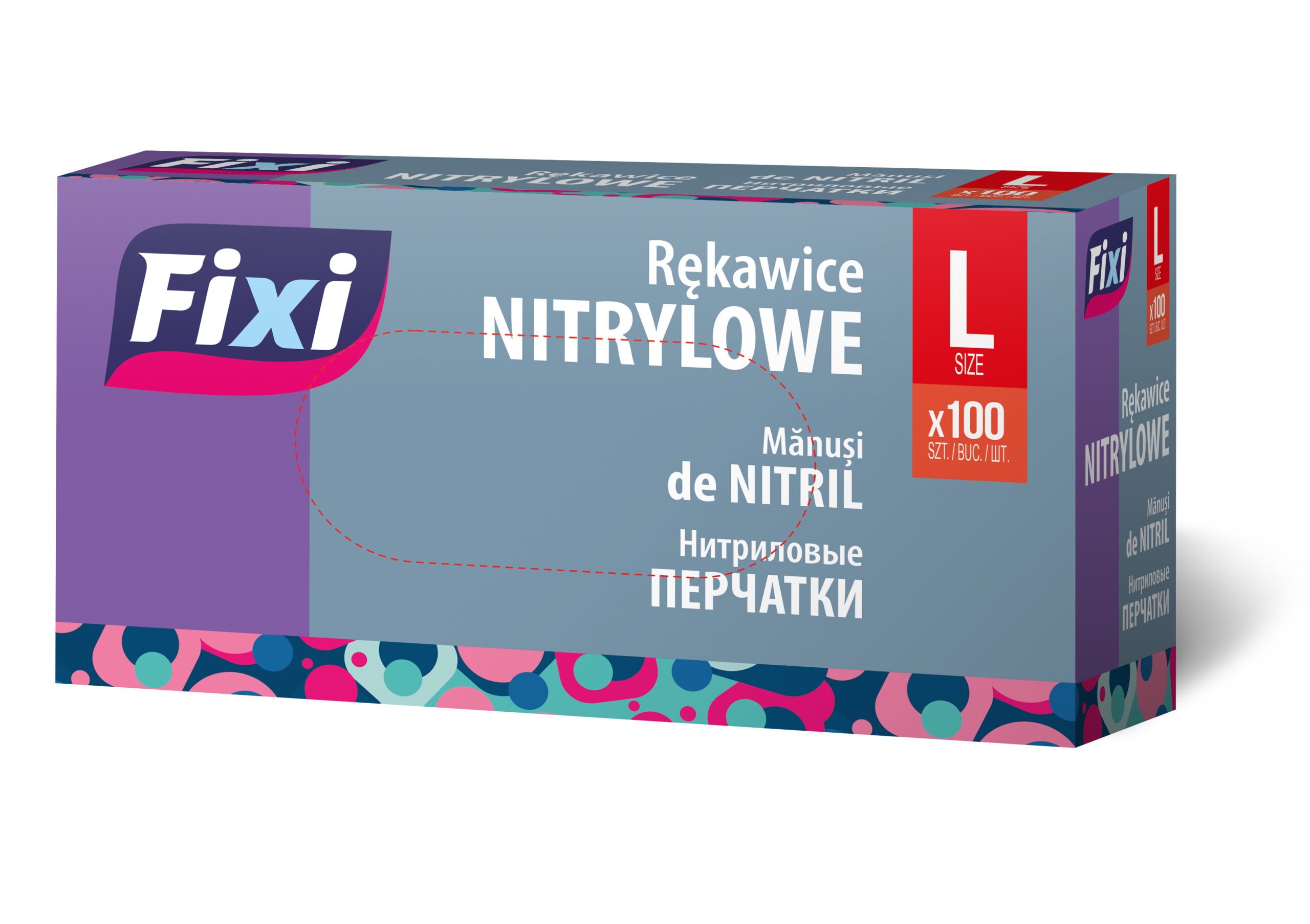 Rękawice nitrylowe L 100szt.