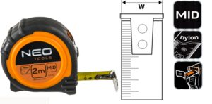 Miara zwijana 3m. 19mm. magnes Neo