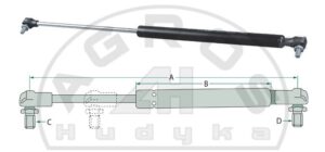 Siłownik gazowy L-500/260 210N szyby tylnej Case