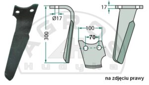 Ząb brony aktywnej RH-95-DLR Rabe lw.