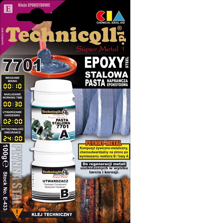 Pasta epoksydowa stalowa 100g. 7701 /Technicqll/
