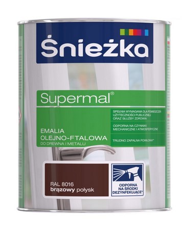 Emalia brązowa 0,4l. RAL8016 Supermal