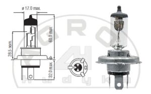 Żarówka H-4 12V 100/90W P43t