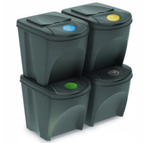 Kosze do segregacji 25l. 39*29*46 4 szt. szare