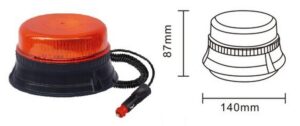Lampa ostrzeg-kogut LED 12/24V magnes 140x90mm R65