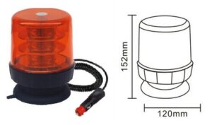 Lampa ostrzeg-kogut LED 12/24V magnes 120x150 R65