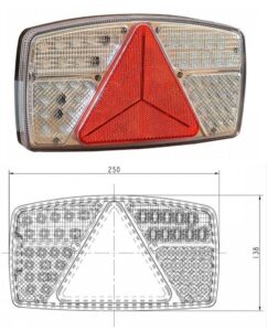 Lampa tylna zespolona LEDx53 z trójkątem lw.