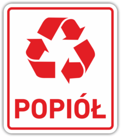 Naklejka na kosz 15*13cm. POPIÓŁ XXX