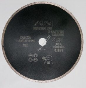 Tarcza diamentowa 230mm. ciągła PRO K2