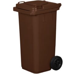 Pojemnik plastikowy na śmieci 120l. brązowy