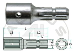 Redukcja PTO 1 1/8" 6-fr.wew. 1 3/8" 6-fr.zew