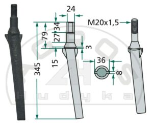 Ząb brony aktywnej RH-11F