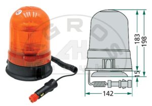 Lampa ostrzeg-kogut 12V uniwers:przykr/magn/przys.