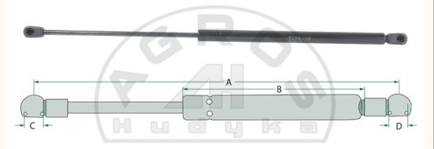 Siłownik gazowy L-500/245 130N drzwi JD