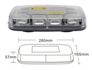 Lampa ostrzeg-belka LED 280x165x57mm. R65 R10