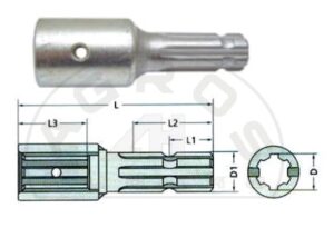 Redukcja PTO 1 3/8" 8-fr.wew 1 3/8" 6-fr.zew