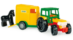 Zabawka traktor z przyczepą na konia /Wader/