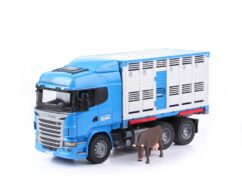 Zabawka ciężarówka Scania z przycz. dla bydła