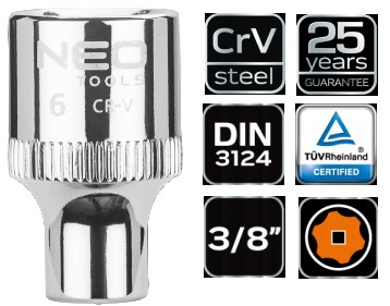 Nasadka 3/8" 6-k. 13mm. Neo