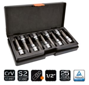 Końcówki torx na nasadce 100mm. 9 szt. Neo