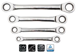 Klucze oczkowe z grzechotką 8-19mm. 4szt. Neo