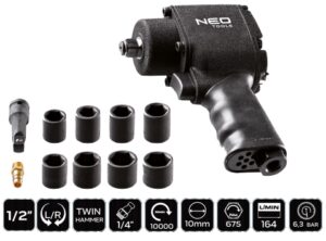 Klucz pneumatyczny udarowy 1/2" 675Nm +nasadki Neo