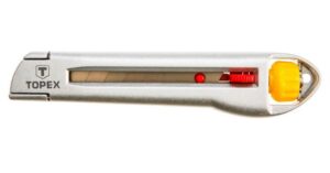 Nóż z ostrzem łamanym 18mm. metalowy korpus Topex