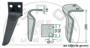 Ząb brony aktywnej RH-MAS-51L lw.Maschio