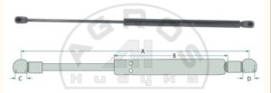 Siłownik gazowy L-220/110 600N drzwi MF