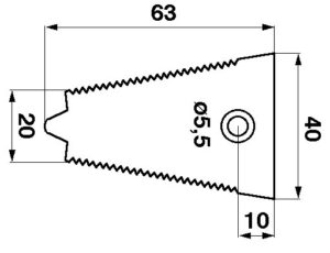 Stalka bagnetu Claas, MF