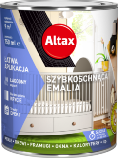 Emalia szybkoschnąca biała pół mat 0,75l. Altax
