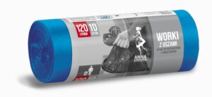 Worki na odpady 120l. z uszami niebieskie