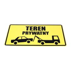 Tablica "TEREN PRYWATNY-ODHOLOWANIE"