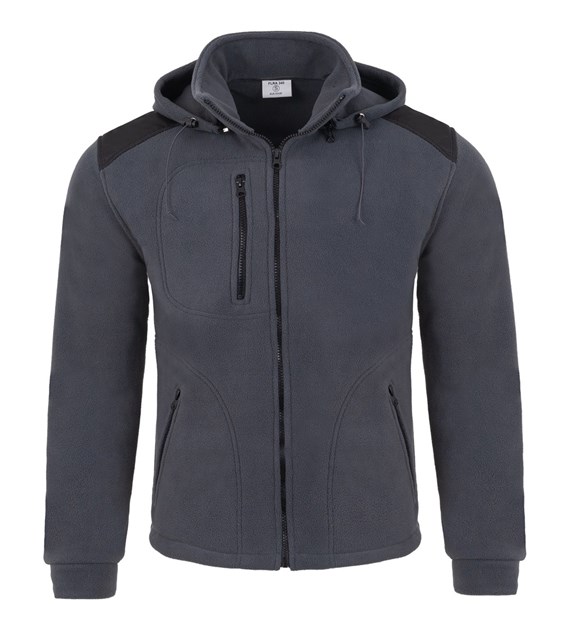 Bluza polar szaro-czarna z kapturem rozm. L /JHK/
