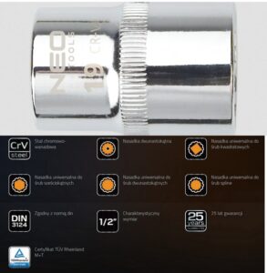 Nasadka spline 1/2" 12-k. 27mm. Neo